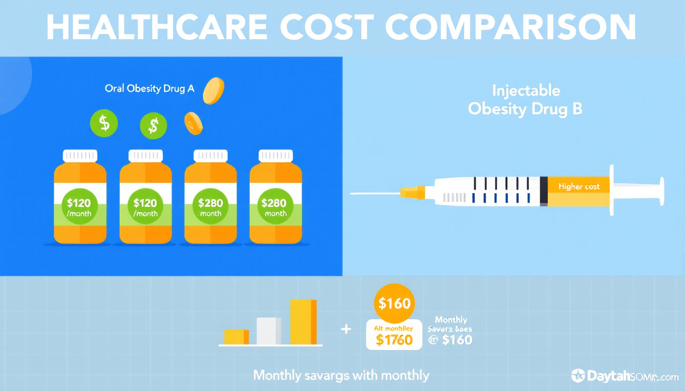 경쟁 제품과 비교한 비만 약 제값의 경제적 부담 완화 시각화