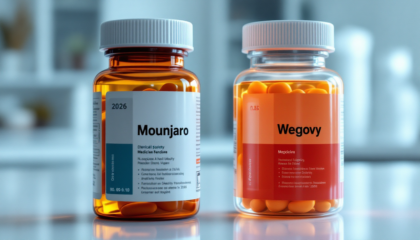2026년 비만치료제 마운자로와 위고비 약병 이미지