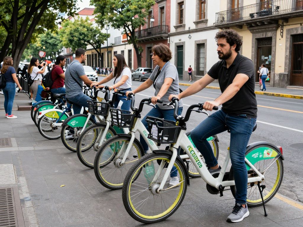 콘데사와 로마 지역에서 공공자전거 이용 모습