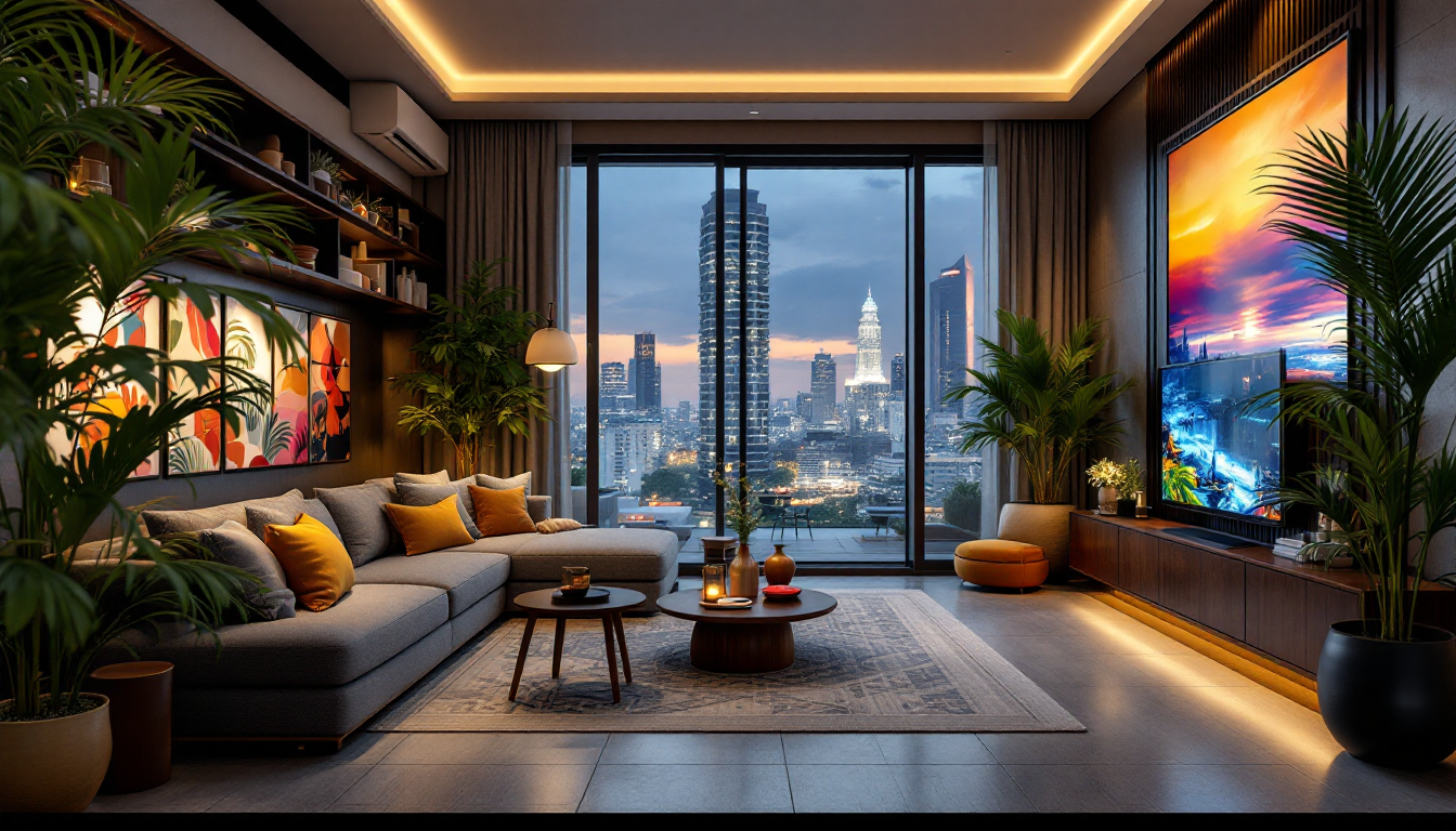 방콕의 알뜰 절약형, 스탠다드 만족형, 프리미엄 여유형 라이프스타일을 나타내는 세 가지 장면