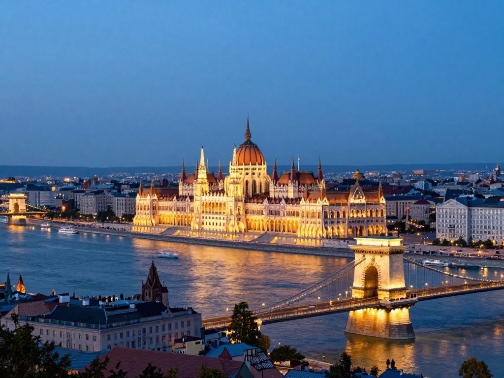 부다페스트 야경과 도나우강 전경