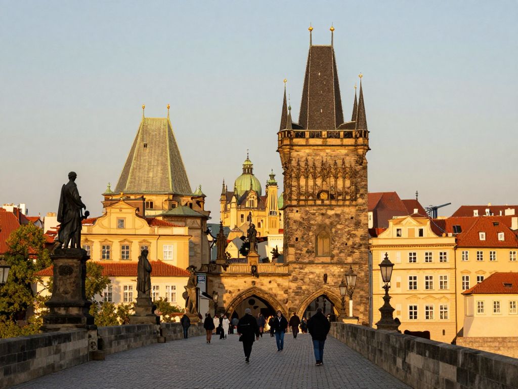 프라하 구시가지 광장과 까를교 전경