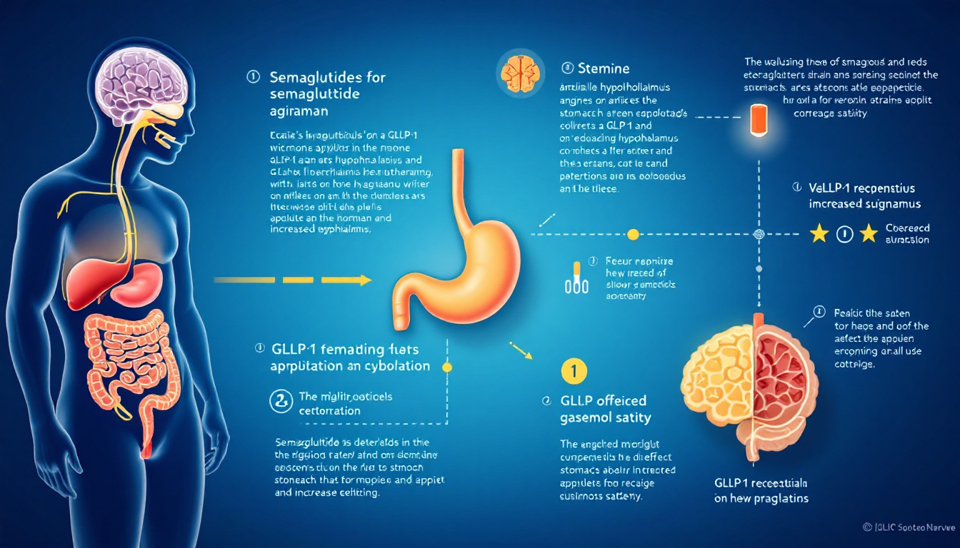 세마글루타이드가 시상하부와 위에 작용해 식욕을 억제하고 포만감을 증대시키는 작동 원리