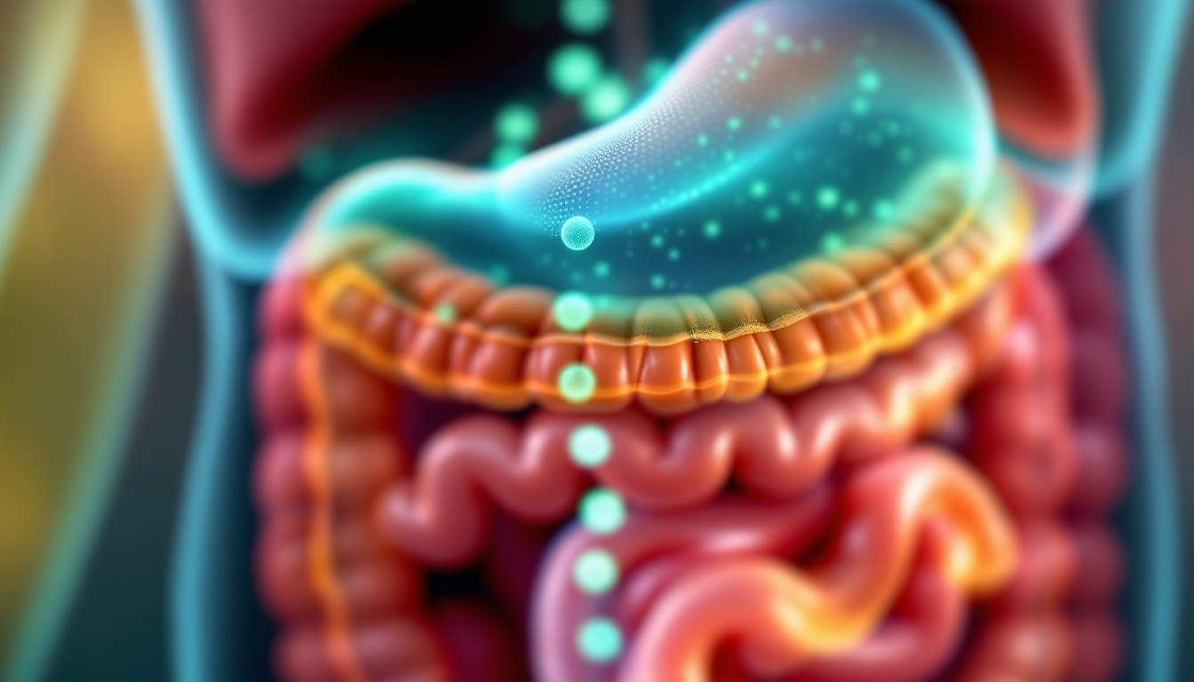 인체 소화기관과 뇌에서 GLP-1과 GIP 수용체가 강조된 모습